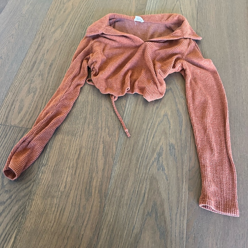 Rust Long Sleeve Cropped Top